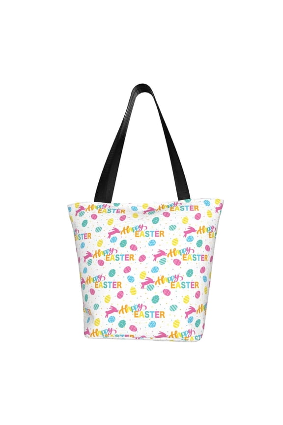 Happy Easter for Tote Bag for Women -Tote Shoulder Bag with A Little Pocket Inside, Perfect for Travel and Work.