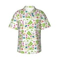 thumbnail image 1 of Xecao Happy Easter print Hawaiian shirt - a stylish short-sleeve button-down for men, perfect for casual beach and tropical outings., 1 of 9