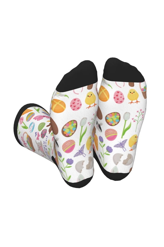 Happy Easter1 Print Crew Socks for Men and Women, Men's Soft Moisture-wicking Sock