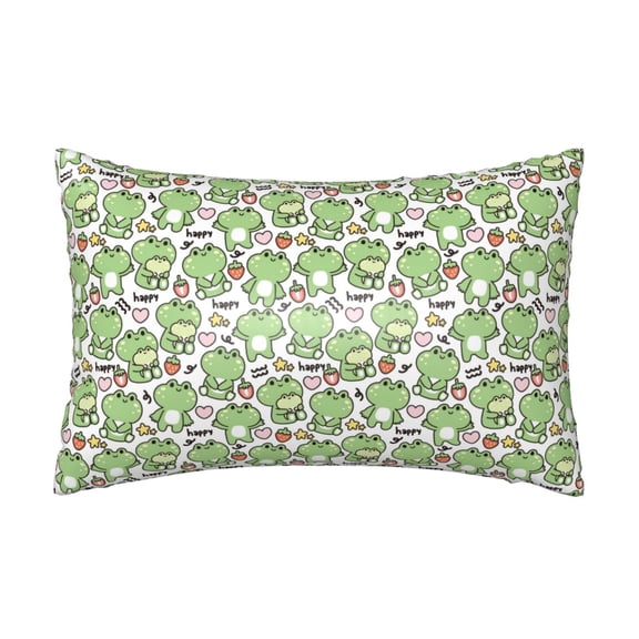 Xecao Happy Frogs Pattern Satin Pillowcases for Hair and Skin, Luxurious and Silky Pillow Cases with Envelope Closure, 20x30 Inches