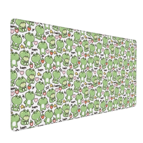 Xecao Happy Frogs Print Large Mouse Pad, 16x35.5in Mousepad, Professional Non-Slip Rubber Base Big Mouse Pad, Mouse Pad for Gaming & Office Full Desk Mouse Pad
