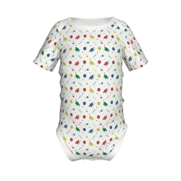 Xecao Happy Graduation Pattern Baby Climbing Bodysuit Short Sleeve Onesie Unisex 0-12 Months Baby Shirt Newborn Outfits Crotch snap design-18 Months