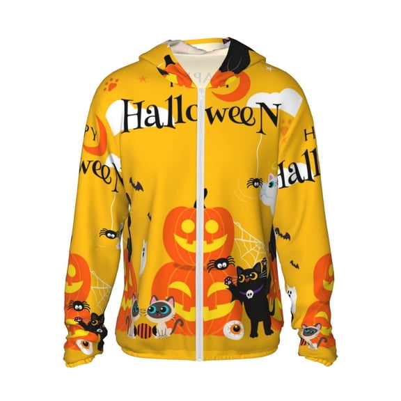 Xecao Happy Halloween1 for Sun Shirt-A lightweight, Hoodie-Style Long-Sleeve UV Protection Garment Designed for Other Outdoor Activities. -
