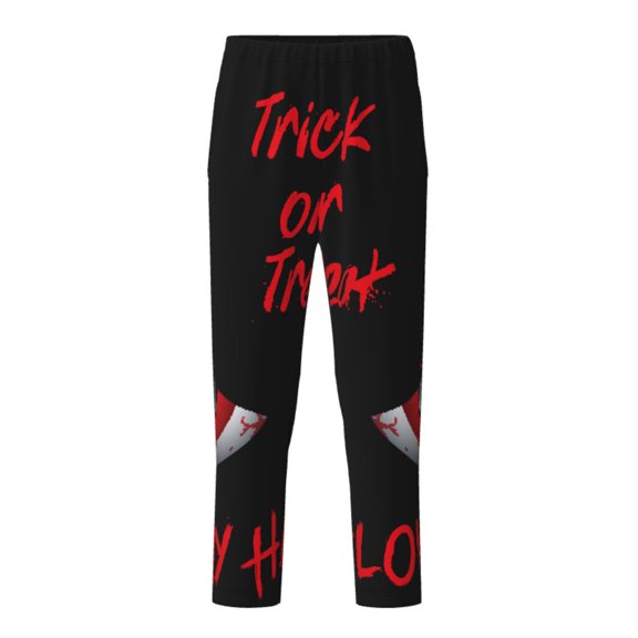 Xecao Happy Halloween2 Print Teenagers' Pajama Pants Long Sleep Pants Soft Elastic Waist Pajama Bottoms Elastic waist with 2 Pockets 5-16 Years-Large