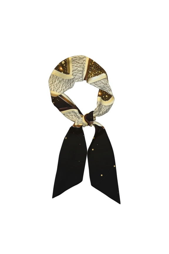 Happy New Year 2025 E Pattern Large Satin Head Scarf - Satin Hair Scarves Silk Bandana Scarf Headscarf Silk Feeling Scarf for Women