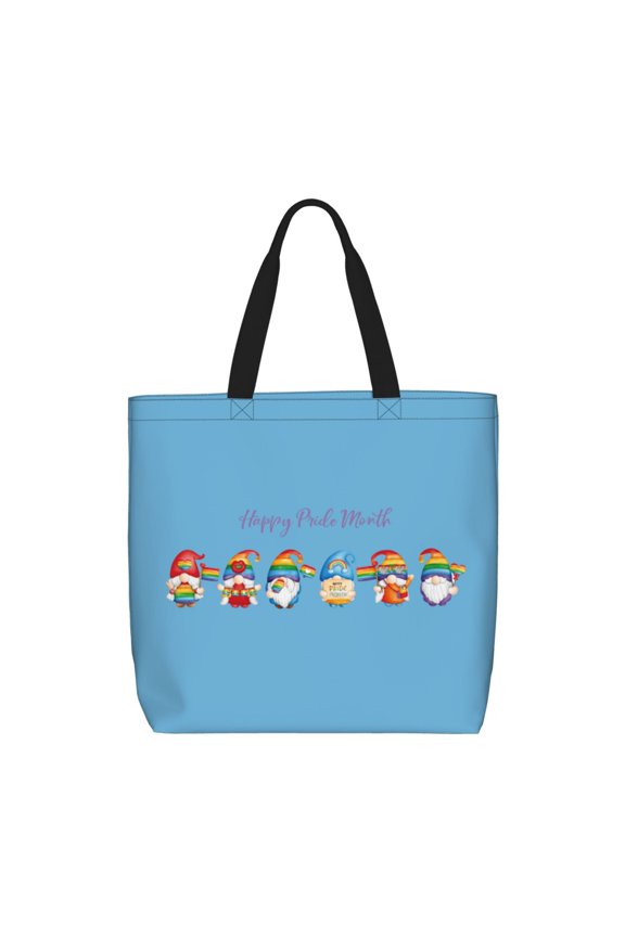 Happy Pride Month Gnome for Tote Bag: spacious with inner pockets, ideal for work, shopping, or travel.