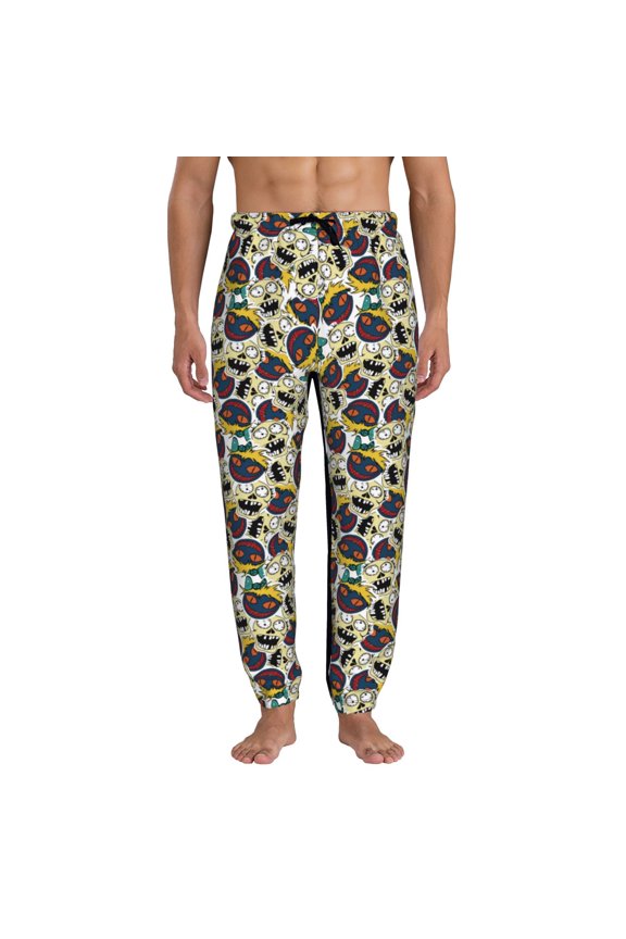 Happy Skeleton Print Active Tech Joggers for Men, Mens Sweatpants Lounge Pants with Pockets-X-Large