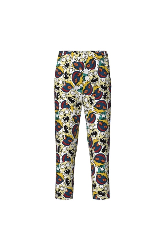 Happy Skeleton Print Teenagers' Pajama Pants Long Sleep Pants Soft Elastic Waist Pajama Bottoms Elastic waist with 2 Pockets 5-16 Years-Small