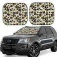 thumbnail image 1 of Xecao Happy Skeleton for Foldable Car Sun Shades (2-Pack) offer sun protection with an easy-fold design for convenient windshield shading., 1 of 7