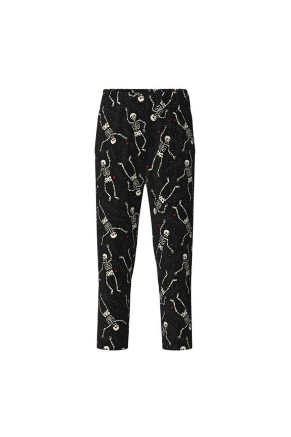 Happy Skeletons Dancing Print Teenagers' Pajama Pants Long Sleep Pants Soft Elastic Waist Pajama Bottoms Elastic waist with 2 Pockets 5-16 Years-Large