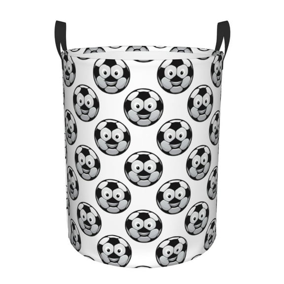 Xecao Happy Soccer Print Laundry Hamper Basket,designed for Blanket Storage and Nursery Clothes in the Bedroom