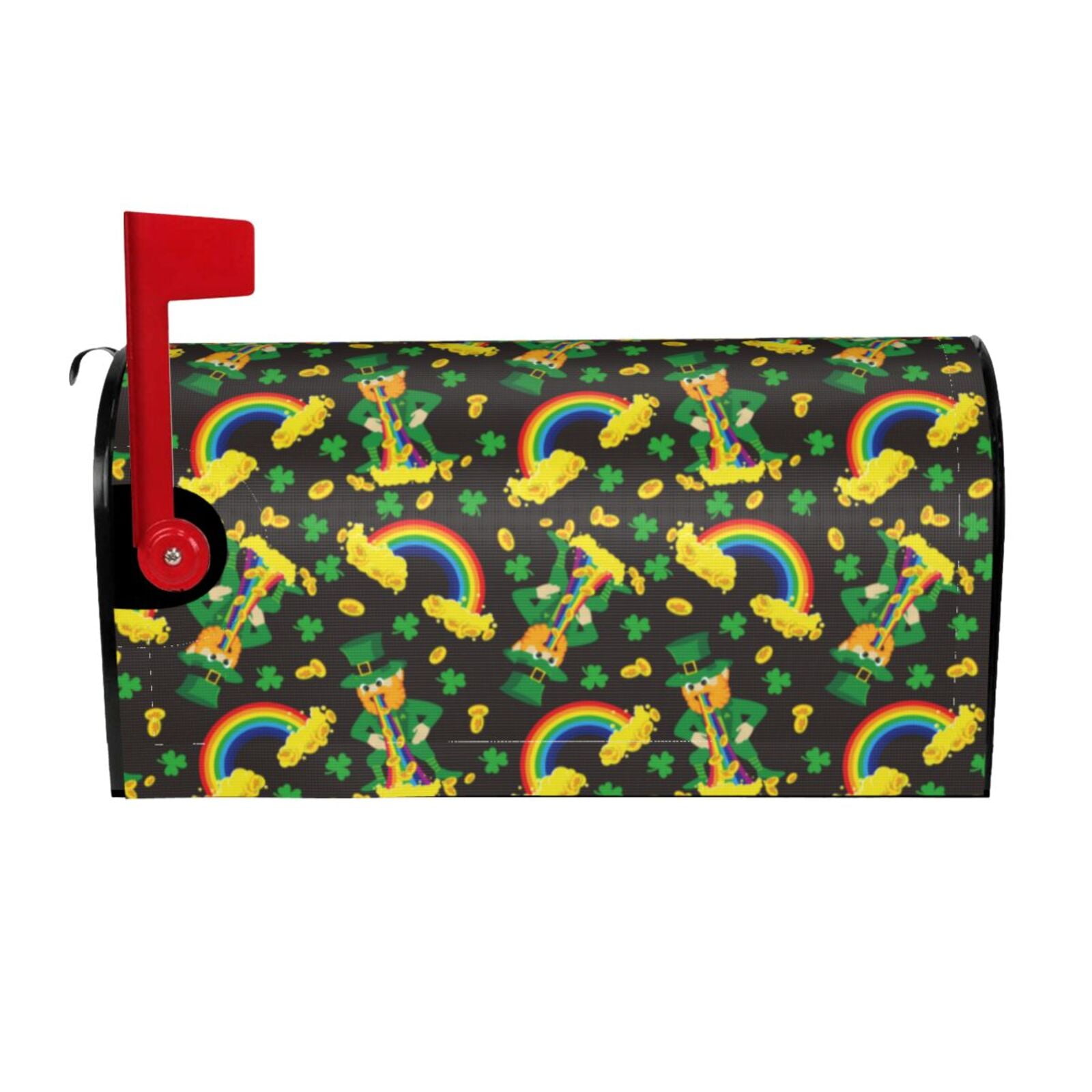 Xecao Happy St. Patrick's Day for Mailbox Cover with Magnetic Strips, Waterproof and Sunscreen, Adds a Decorative Touch to Your Garden Yard-25.5x21 in