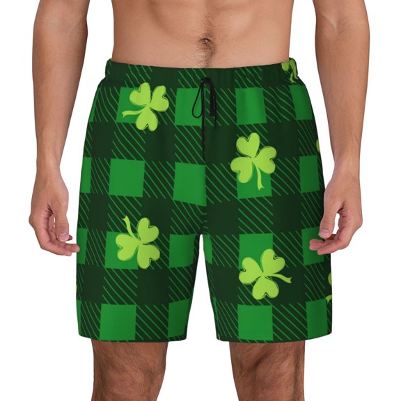 Xecao Happy St. Patrick's Day5 for Men's Swimming Trunks Swim Trunks Quick Dry Swim Shorts with Mesh Lining Funny Swimwear Bathing Suits
