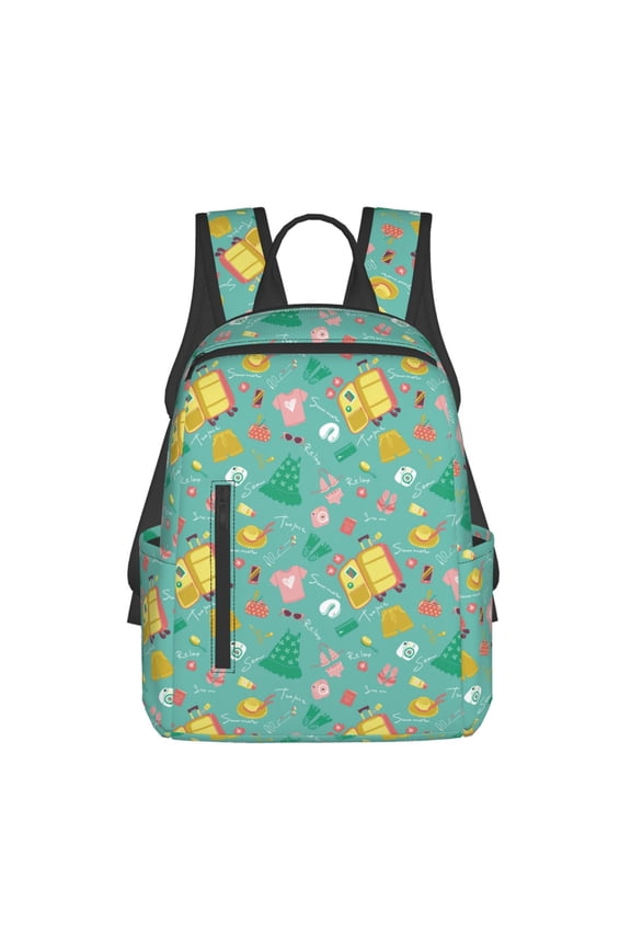 Happy Summer print Backpack For women men Aesthetic Lightweight Travel Daypack Simple Cute Backpack For Bookbag