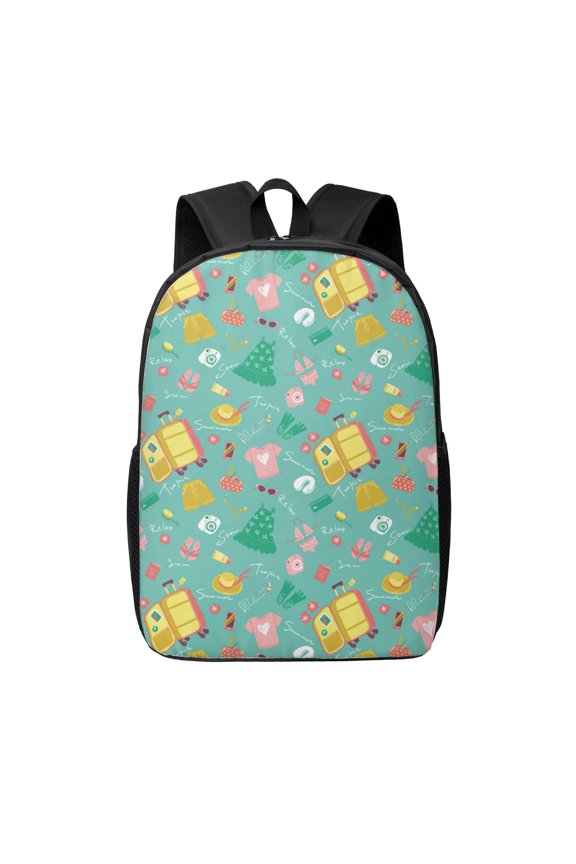 Happy Summer print Travel Backpack, Large Computer Backpack for Men Women, College School Rucksack Book Bag