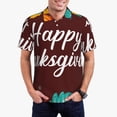 thumbnail image 1 of Xecao Happy Thanksgiving Mens' Casual Short Sleeve Button-Down Polo Shirts for a Classic Golf Shirts-X-Large, 1 of 6