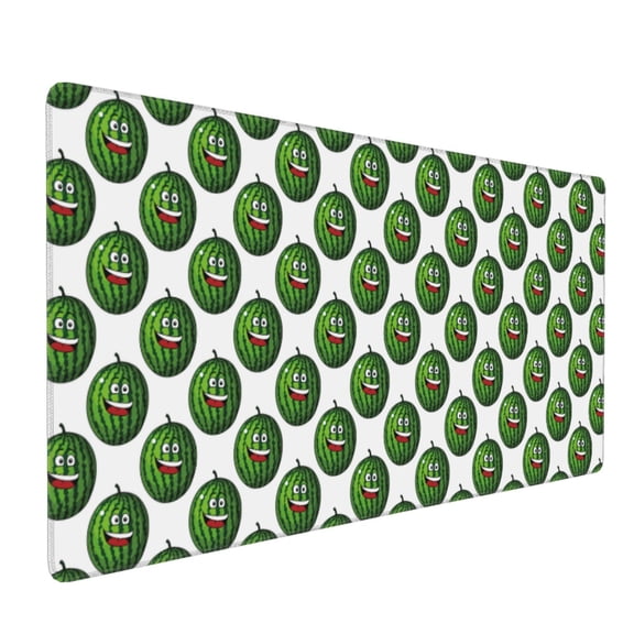 Xecao Happy Watermelon Print Large Mouse Pad, 16x35.5in Mousepad, Professional Non-Slip Rubber Base Big Mouse Pad, Mouse Pad for Gaming & Office Full Desk Mouse Pad