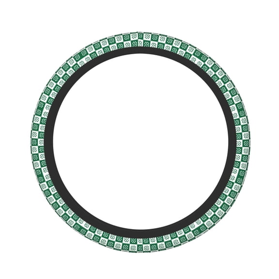 Xecao Happy saint Patricks day Pattern Stretch Elastic Steering Wheel Cover, Fits All Vehicles, 15-Inch Diameter