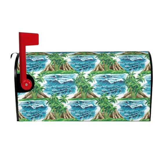 Xecao Hawaii Palms for Mailbox Cover with Magnetic Strips, Waterproof and Sunscreen, Adds a Decorative Touch to Your Garden Yard.