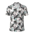 thumbnail image 1 of Xecao Hawaii Palms for Mens' Casual Short Sleeve Button-Down Polo Shirts for a Classic Golf Look, 1 of 9