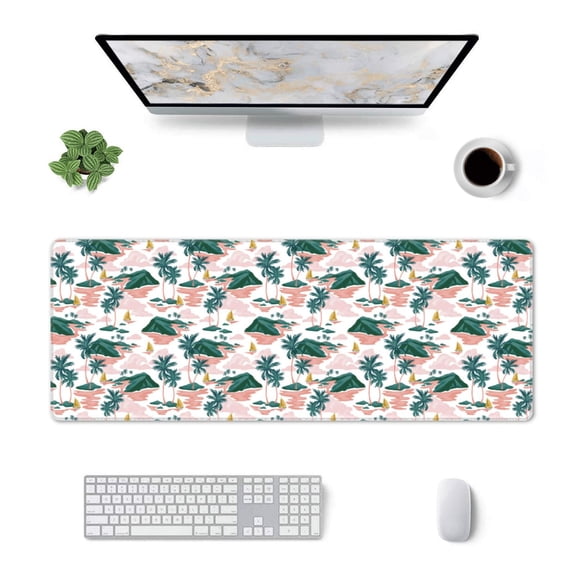 Xecao Hawaii Palms for Mouse Pad - Waterproof Extended Contour Mouse Mat, Large Gaming Mousepad Laptop Keyboard Mat with Non-Slip Rubber Base