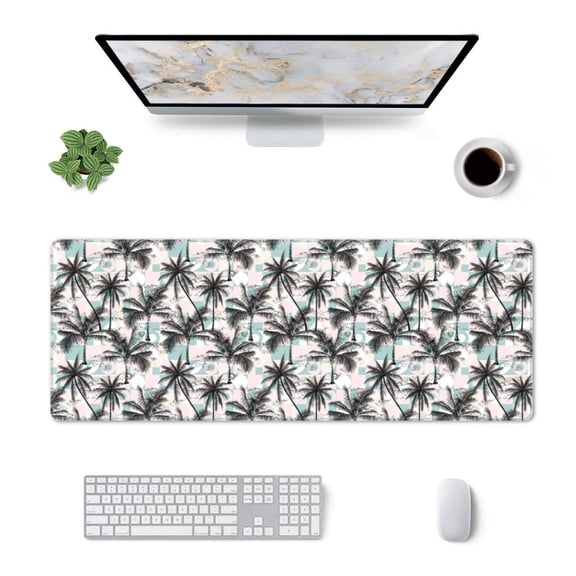 Xecao Hawaii Palms for Mouse Pad - Waterproof Extended Contour Mouse Mat, Large Gaming Mousepad Laptop Keyboard Mat with Non-Slip Rubber Base
