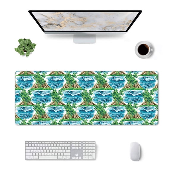 Xecao Hawaii Palms for Mouse Pad - Waterproof Extended Contour Mouse Mat, Large Gaming Mousepad Laptop Keyboard Mat with Non-Slip Rubber Base