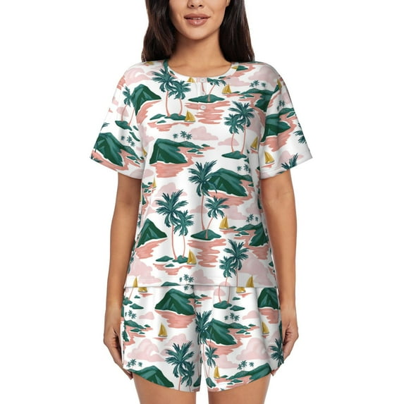 Xecao Hawaii Palms print Swimsuit for women, Summer-ready, sporty style.Quick-dry fabric. Many sizes & colors.