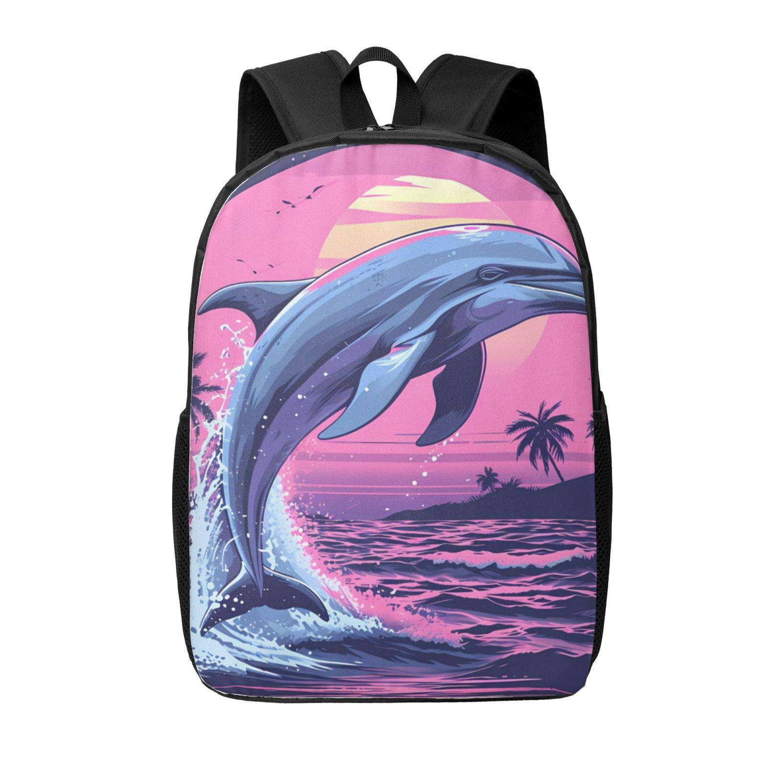Xecao Hawaiian Beach Dolphin print Travel Backpack, Large 