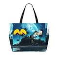 thumbnail image 1 of Xecao Hawaiian Beach Pirate Moon for versatile beach bag for women includes zipper pockets and waterproof material, ideal for vacations and adventures., 1 of 7