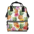 thumbnail image 1 of Xecao Hawaiian Pineappl print Large Capacity Nappy Bag is a multi-functional waterproof travel backpack, perfect as a nursing bag or mummy backpack for women, 1 of 6