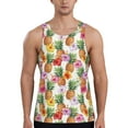 thumbnail image 1 of Xecao Hawaiian Pineapples And Hibiscus Flowers Men's Tank Top Workout Quick Dry Sleeveless Gym Jogging Muscle Shirts Summer Swim Beach Tops, 1 of 9