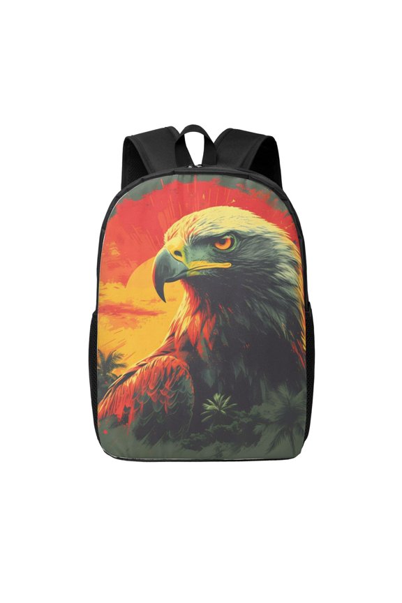 Hawaiian Style Bald Eagle print Travel Backpack, Large Computer Backpack for Men Women, College School Rucksack Book Bag