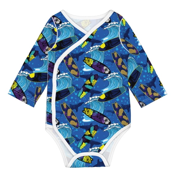 Xecao Hawaiian Style Print Baby unisex-baby Cotton Long-sleeve Bodysuits-6 Months