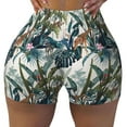 thumbnail image 1 of Xecao Hawaiian Style Print Workout Shorts for Women Soft Smooth Gym Yoga Scrunch Active Tennis Workout Running Shorts, 1 of 9