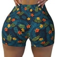 thumbnail image 1 of Xecao Hawaiian Style Print Workout Shorts for Women Soft Smooth Gym Yoga Scrunch Active Tennis Workout Running Shorts, 1 of 9