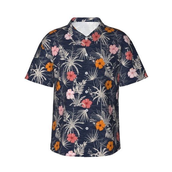 Xecao Hawaiian Style print Hawaiian shirt - a stylish short-sleeve button-down for men, perfect for casual beach and tropical outings.
