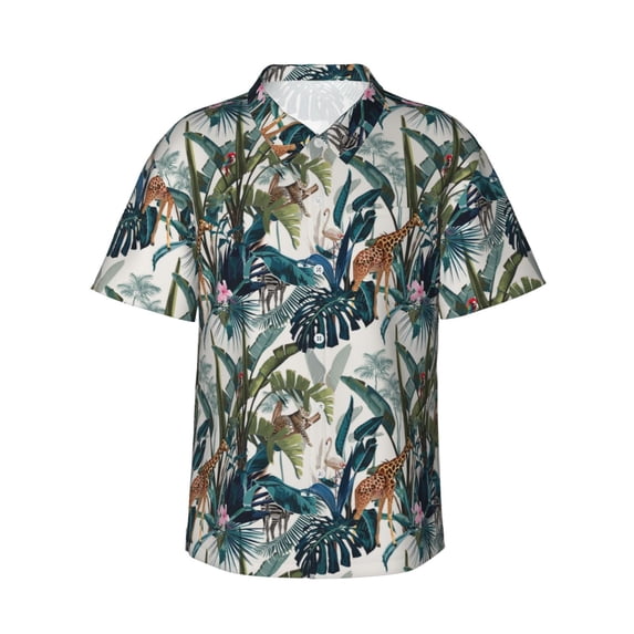 Xecao Hawaiian Style print Hawaiian shirt - a stylish short-sleeve button-down for men, perfect for casual beach and tropical outings.