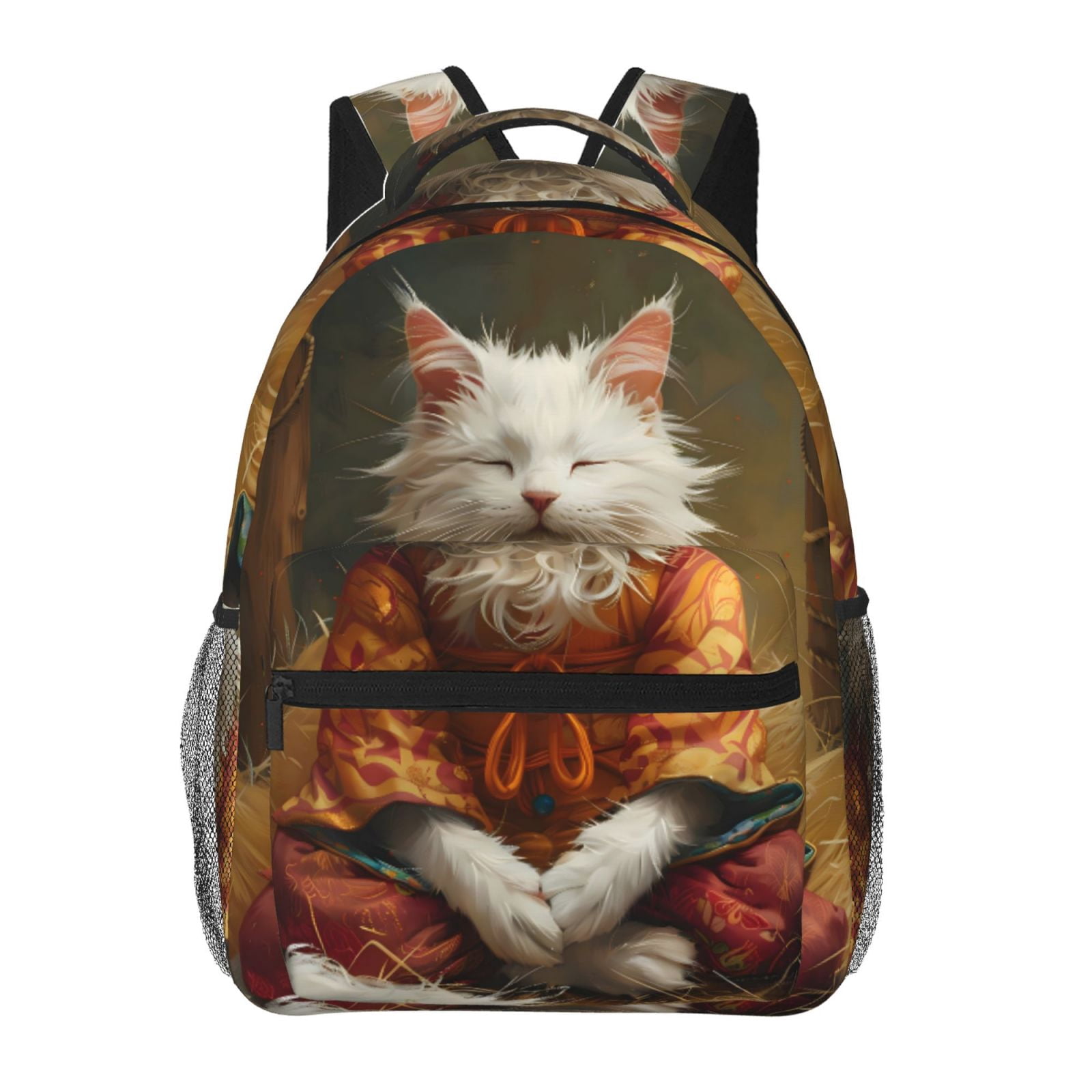 Xecao Haystack Meditating Cat Backpack, a stylish and functional choice for both men and women, is the perfect basic bookbag for college, work, or travel