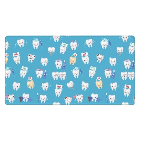 Xecao Healthy And Ill White Teeth for Waterproof Mouse Pad - Extended Contour Mouse Mat, Large Gaming Mousepad Laptop Keyboard Mat with Non-Slip Rubber Base