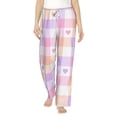 thumbnail image 1 of Xecao Heart Buffalo Plaid Women's Straight Lounge Pajama Pants: The Epitome of Relaxed Sleepwear, 1 of 9