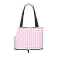 thumbnail image 1 of Xecao Heart Buffalo Plaid for Cat Carrier Small Dog Handbag: The Ideal Travel Companion for Your Pet, 1 of 8