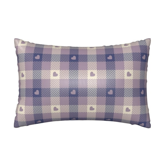 Xecao Heart Check Plaid Pattern Satin Pillowcases for Hair and Skin, Luxurious and Silky Pillow Cases with Envelope Closure, 20x30 Inches