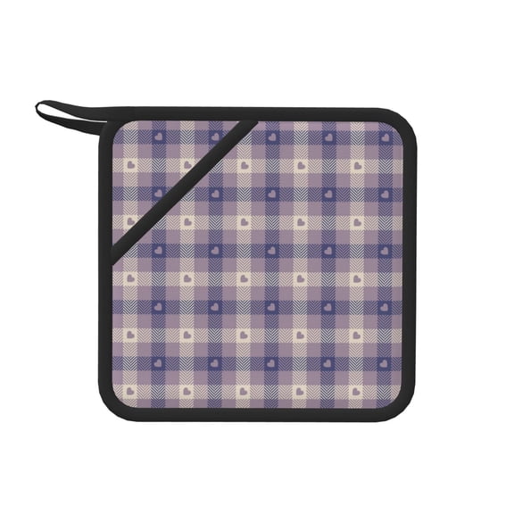 Xecao Heart Check Plaid for Silicone Trivet Mats - Heat Resistant Pot Holders, Multipurpose Non-Slip Hot Pads
