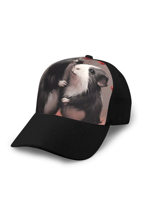 Heart Guinea Pig Couple print unisex vintage washed baseball cap, a soft and adjustable hat perfect for any casual style.