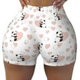 thumbnail image 1 of Xecao Heart Panda Print Workout Shorts for Women Soft Smooth Gym Yoga Scrunch Active Tennis Workout Running Shorts, 1 of 9