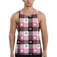 thumbnail image 1 of Xecao Heart Plaid Men's Tank Top Workout Quick Dry Sleeveless Gym Jogging Muscle Shirts Summer Swim Beach Tops, 1 of 9