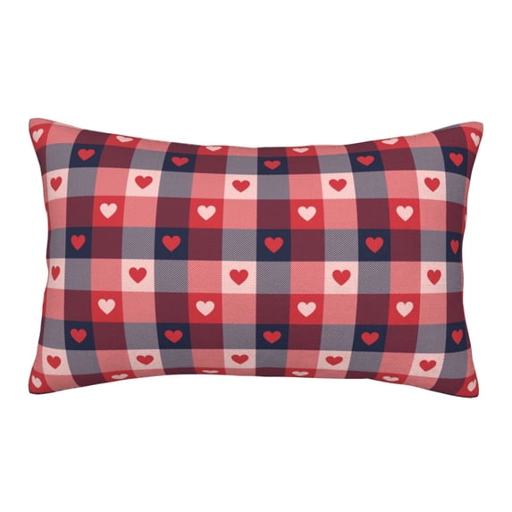 Xecao Heart Plaid for Decorative Throw Pillow Case for Couch,Sofa or Bed Set,Pillow Cover for Sofa Home Decor Ideal Gift-14"x20"