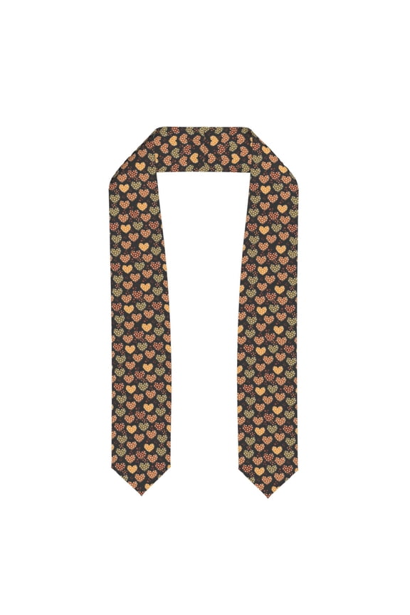 Heart Print Graduation Shawl Stole Honor Stole Adult 72" Academic Commencements