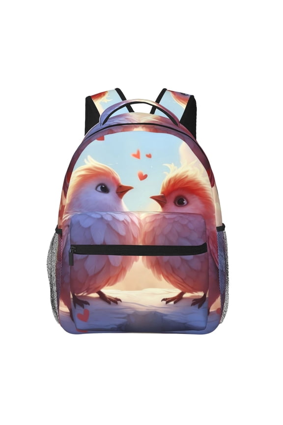 Heart Sky Bird Couple Backpack, a stylish and functional choice for both men and women, is the perfect basic bookbag for college, work, or travel